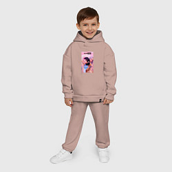 Детский костюм оверсайз Girl Blackpink, цвет: пыльно-розовый — фото 2