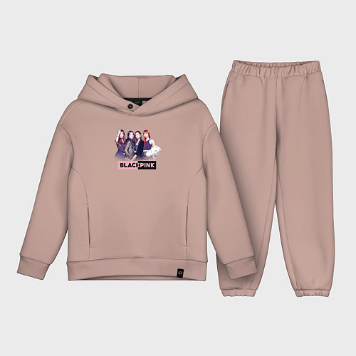 Детский костюм оверсайз Blackpink girls / Пыльно-розовый – фото 1