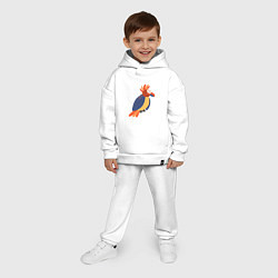 Детский костюм оверсайз Веселый попугай, цвет: белый — фото 2