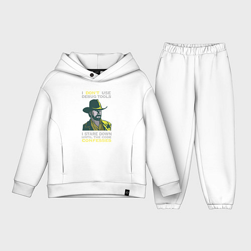 Детский костюм оверсайз Чак Норрис среди программистов / Белый – фото 1