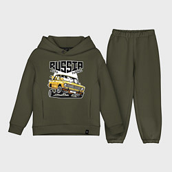 Детский костюм оверсайз Russia tuning car, цвет: хаки
