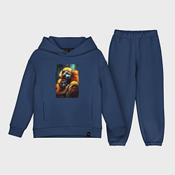 Детский костюм оверсайз Игрунковые обезьянки, цвет: тёмно-синий
