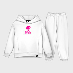 Детский костюм оверсайз Розовый логотип Барби, цвет: белый