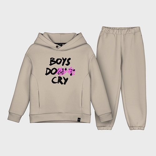 Детский костюм оверсайз Boys dont cry / Миндальный – фото 1