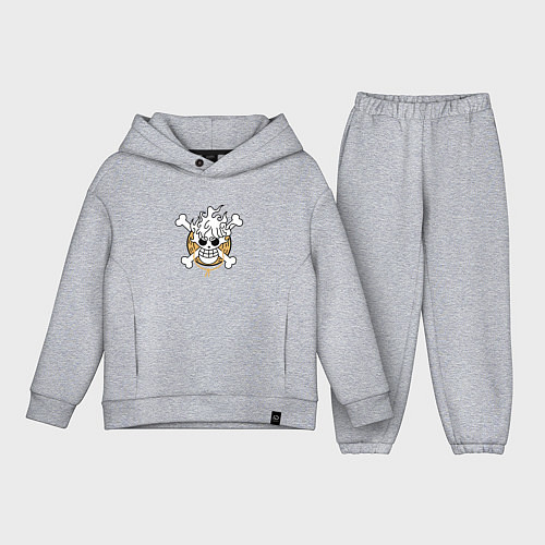 Детский костюм оверсайз Знак Луффи - One piece / Меланж – фото 1