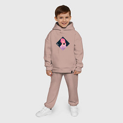 Детский костюм оверсайз Арт Джису из BlackPink, цвет: пыльно-розовый — фото 2