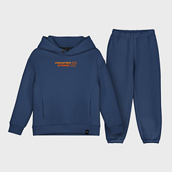 Детский костюм оверсайз Counter strike 2 orange logo, цвет: тёмно-синий