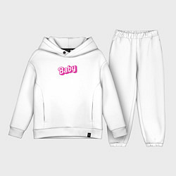 Детский костюм оверсайз Baby: pink barbie style, цвет: белый