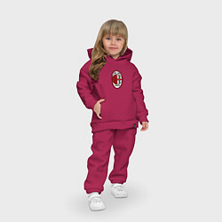 Детский костюм оверсайз Футбольный клуб Milan, цвет: маджента — фото 2