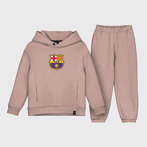 Детский костюм оверсайз Barcelona fc sport / Пыльно-розовый – фото 1