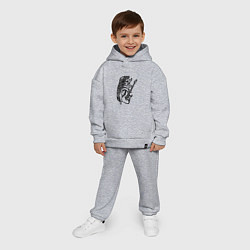 Детский костюм оверсайз Ёжик рокер, цвет: меланж — фото 2