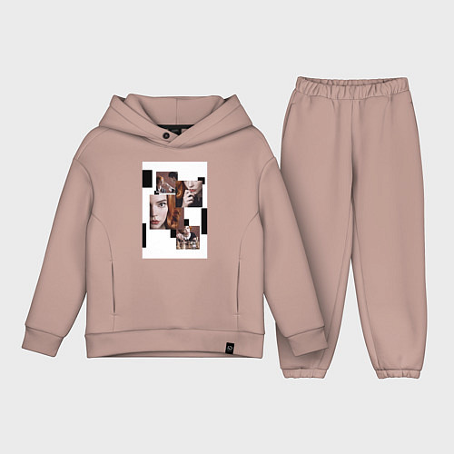 Детский костюм оверсайз Ход королевы винтаж / Пыльно-розовый – фото 1