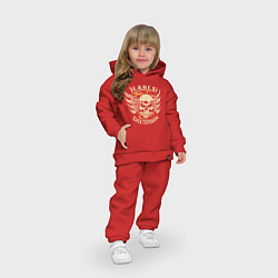 Детский костюм оверсайз Череп эмблема байкера харлей, цвет: красный — фото 2
