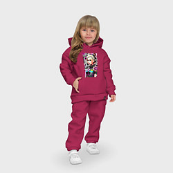 Детский костюм оверсайз Barbie - pop art stylization, цвет: маджента — фото 2