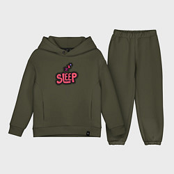 Детский костюм оверсайз Sleep, цвет: хаки