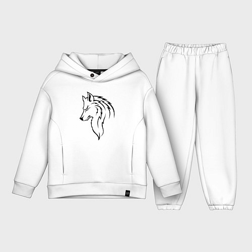 Детский костюм оверсайз Одинокий волк / Белый – фото 1