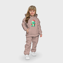 Детский костюм оверсайз Маленький дракон 2024, цвет: пыльно-розовый — фото 2