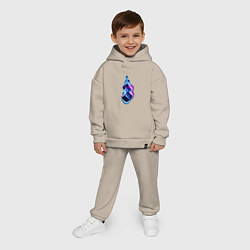 Детский костюм оверсайз Игровые кубы, цвет: миндальный — фото 2