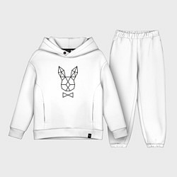 Детский костюм оверсайз Полигональный кролик, цвет: белый