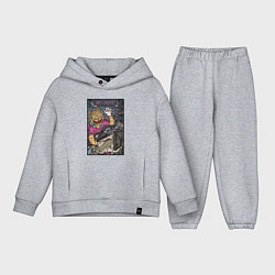 Детский костюм оверсайз Кот ретро задрот, цвет: меланж