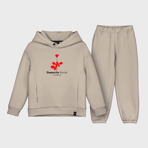 Детский костюм оверсайз Depeche Mode - Violator album logo / Миндальный – фото 1