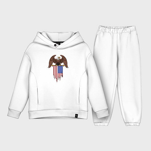 Детский костюм оверсайз США орёл / Белый – фото 1