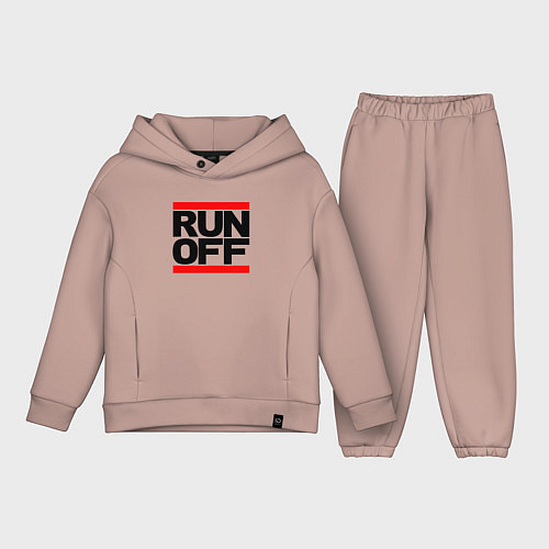 Детский костюм оверсайз Run off black / Пыльно-розовый – фото 1