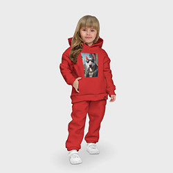 Детский костюм оверсайз Булли - смотрящий района, цвет: красный — фото 2