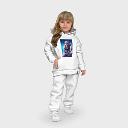 Детский костюм оверсайз Кибер котик в костюме Санты Клауса, цвет: белый — фото 2