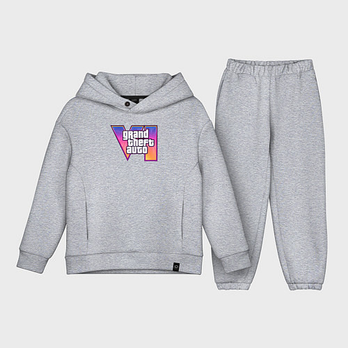 Детский костюм оверсайз GTA 6 logo / Меланж – фото 1