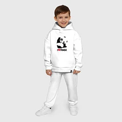 Детский костюм оверсайз I love panda, цвет: белый — фото 2