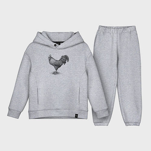 Детский костюм оверсайз Петух / Меланж – фото 1