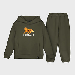 Детский костюм оверсайз Mustang firely art, цвет: хаки