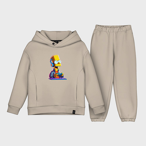 Детский костюм оверсайз Bart is an avid gamer / Миндальный – фото 1