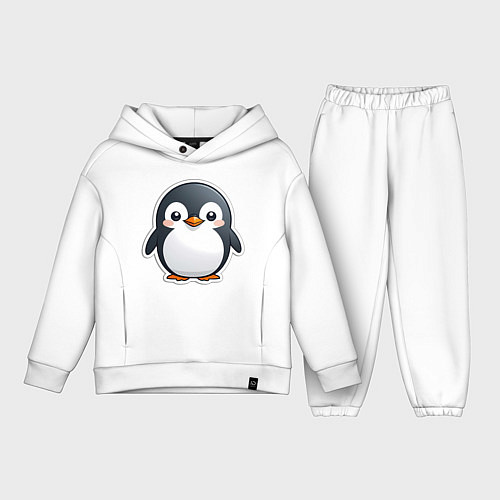 Детский костюм оверсайз Пингвин цыпленок / Белый – фото 1