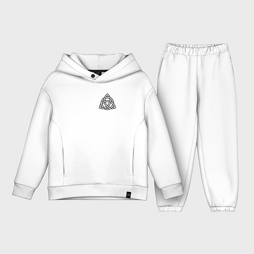 Детский костюм оверсайз Символика трикветр на груди / Белый – фото 1