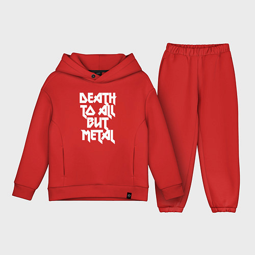 Детский костюм оверсайз Death to all - кроме металл / Красный – фото 1