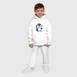 Детский костюм оверсайз Маленький радостный пингвинчик, цвет: белый — фото 2