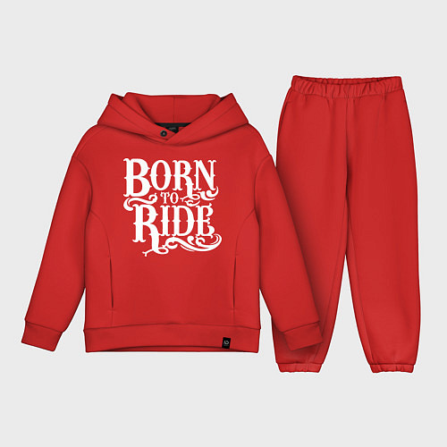 Детский костюм оверсайз Born to ride - рожденный ездить / Красный – фото 1