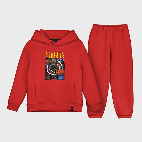 Детский костюм оверсайз Nirvana heart box / Красный – фото 1