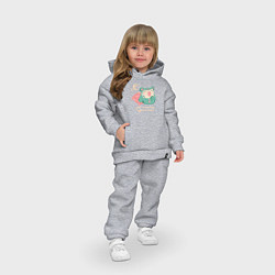 Детский костюм оверсайз Лягушка в пижаме с надписью даже солнышко должно с, цвет: меланж — фото 2