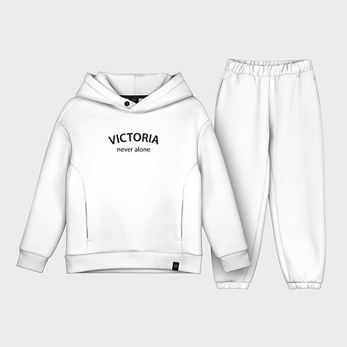 Детский костюм оверсайз Victoria never alone - motto / Белый – фото 1