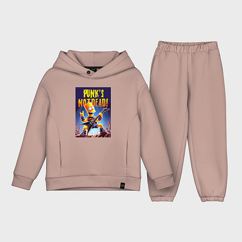 Детский костюм оверсайз Bart Simpson - punks not dead / Пыльно-розовый – фото 1