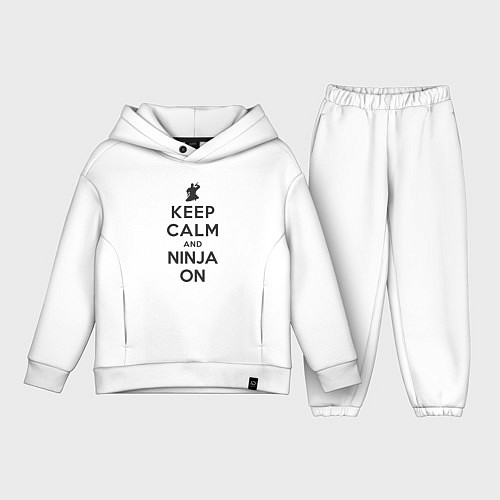 Детский костюм оверсайз Keep calm and ninja on / Белый – фото 1