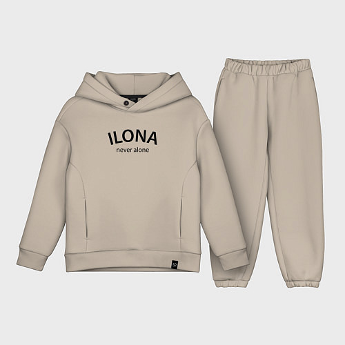 Детский костюм оверсайз Ilona never alone - motto / Миндальный – фото 1