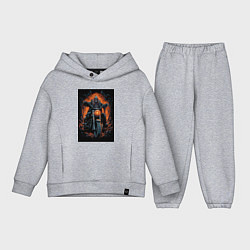 Детский костюм оверсайз Скелет сатаны едет на старом мотоцикле