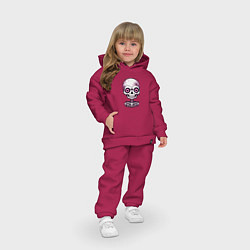 Детский костюм оверсайз Розовый скелет с большими глазами, цвет: маджента — фото 2