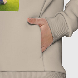 Детский костюм оверсайз Котёнок Майнкрафт - коллаба нейросеть, цвет: миндальный — фото 2