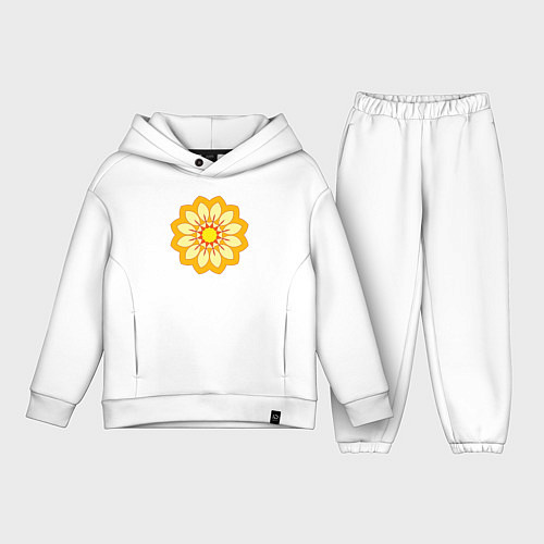 Детский костюм оверсайз Желтый векторный цветок / Белый – фото 1