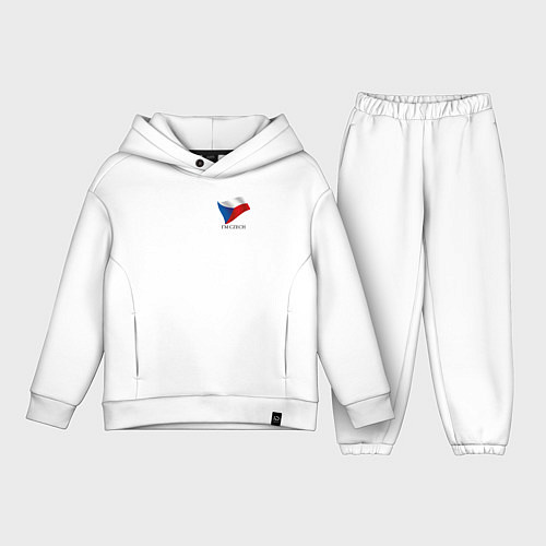 Детский костюм оверсайз Im Czech - motto / Белый – фото 1